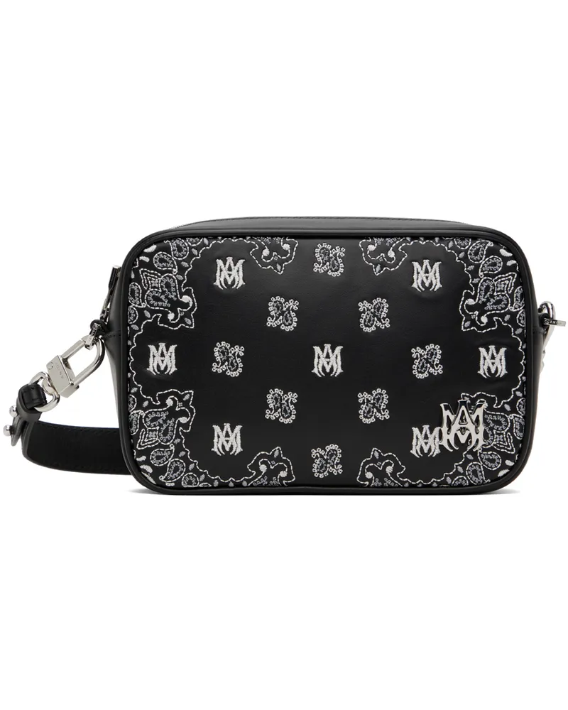 Amiri Black Bandana Embroidered Camera Case Bag Black