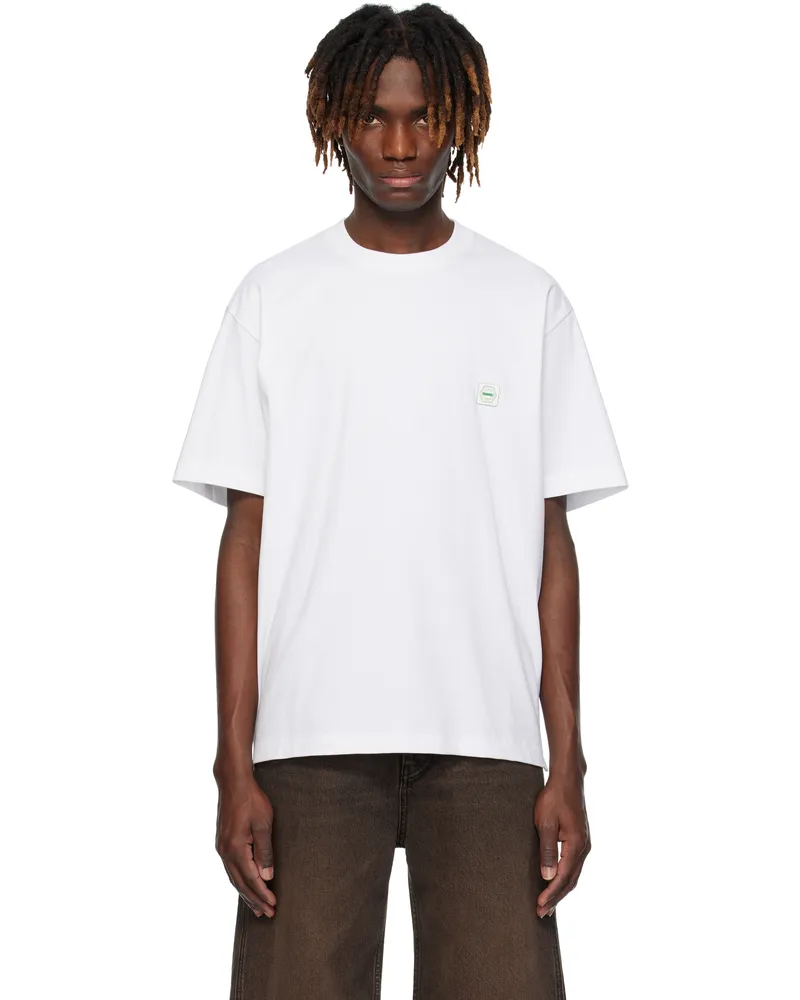 SOLID HOMME White Embroidered-Logo T-shirt 617w