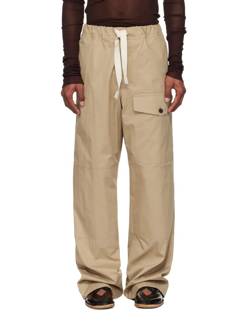 Dries van Noten Beige Drawstring Cargo Pants 103
