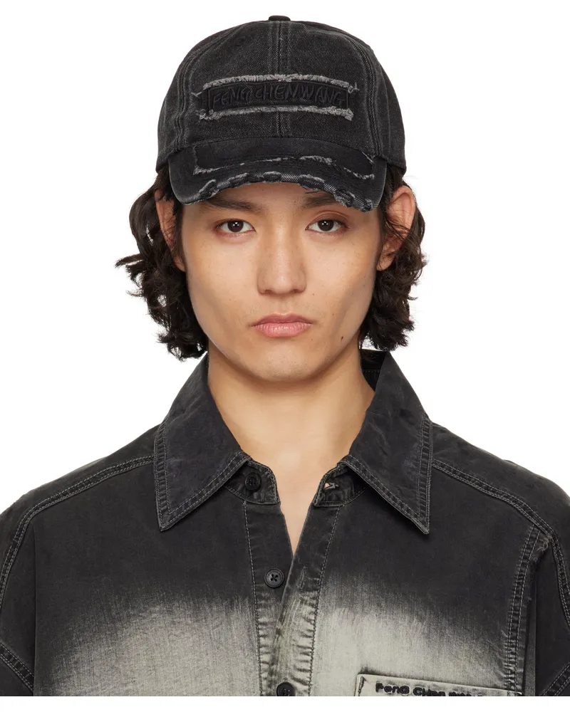 Feng Chen Wang Black Denim Baseball Cap Black