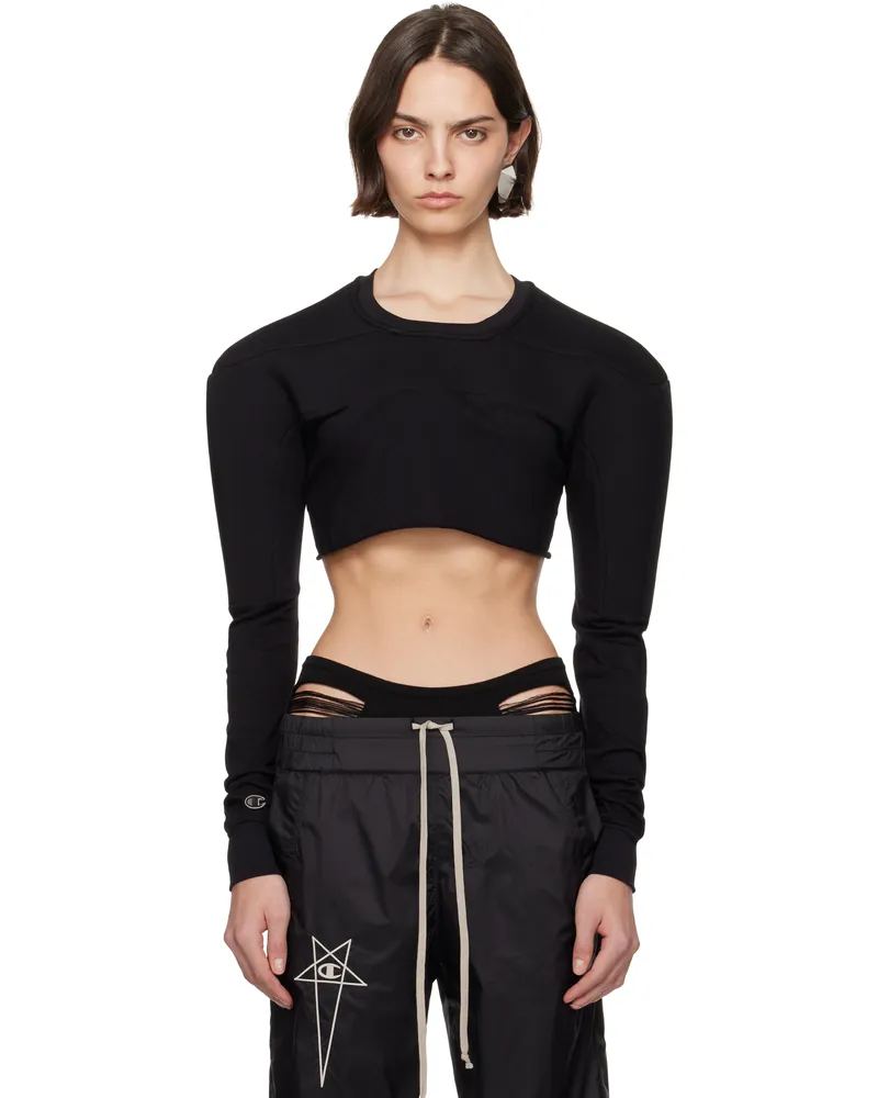 Rick Owens Black Champion Edition Girdered Cropped Harness T-shirt 09