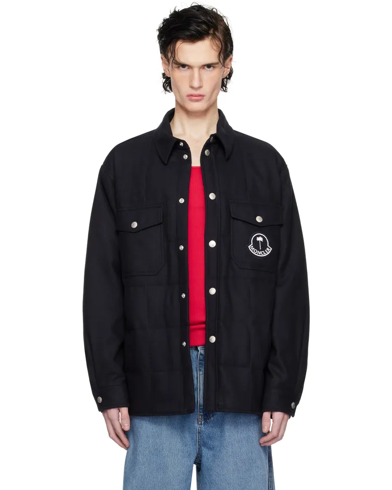 Moncler Moncler x Palm Angels Navy Virgin Wool Down Jacket 742-navy