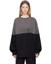 Maison Margiela Gray & Black Printed Logo Sweatshirt Grey