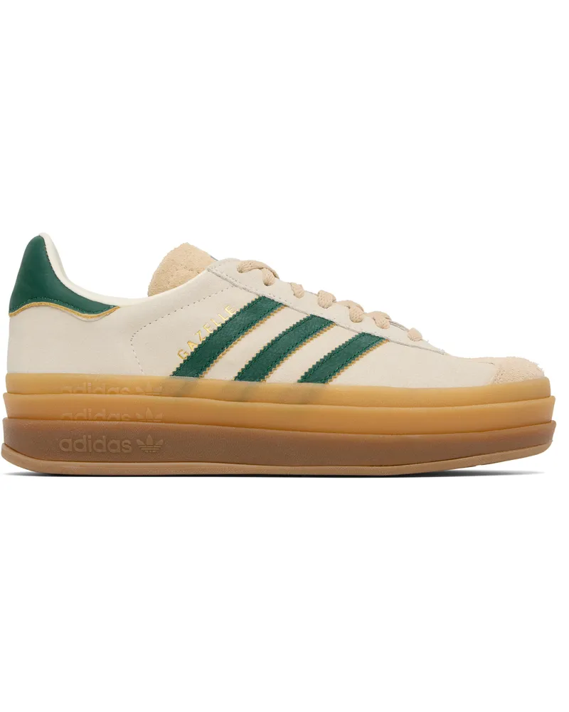 adidas Beige & Green Gazelle Bold Sneakers Cream