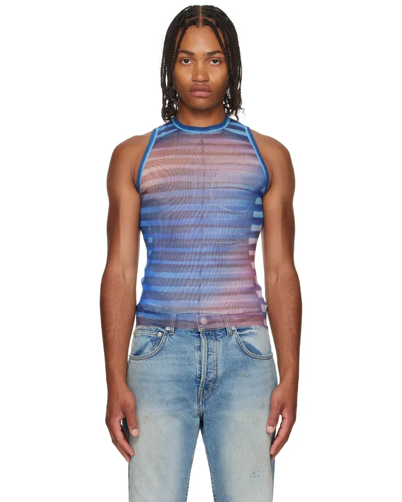 Jean Paul Gaultier Blue 'The Air' Tank Top 565034-lightblue