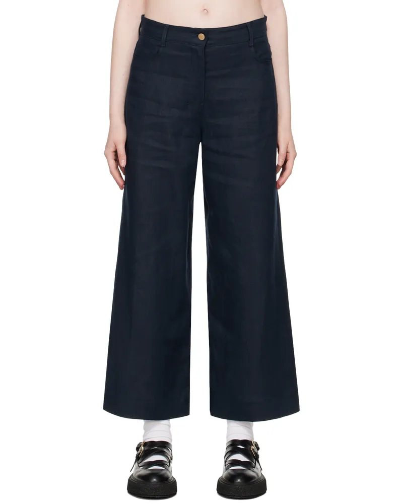 Max Mara Navy Lapo Trousers 2