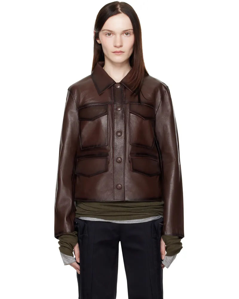 STAND Brown Estrid Leather Jacket 87500