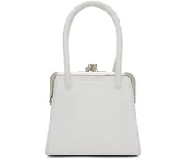 White Four Clasp Boa Bag