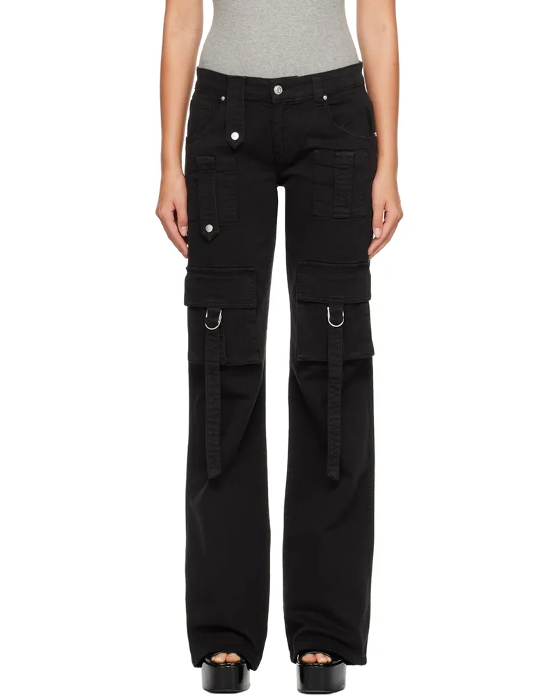 Blumarine Black Cinch Strap Cargo Pants N0990
