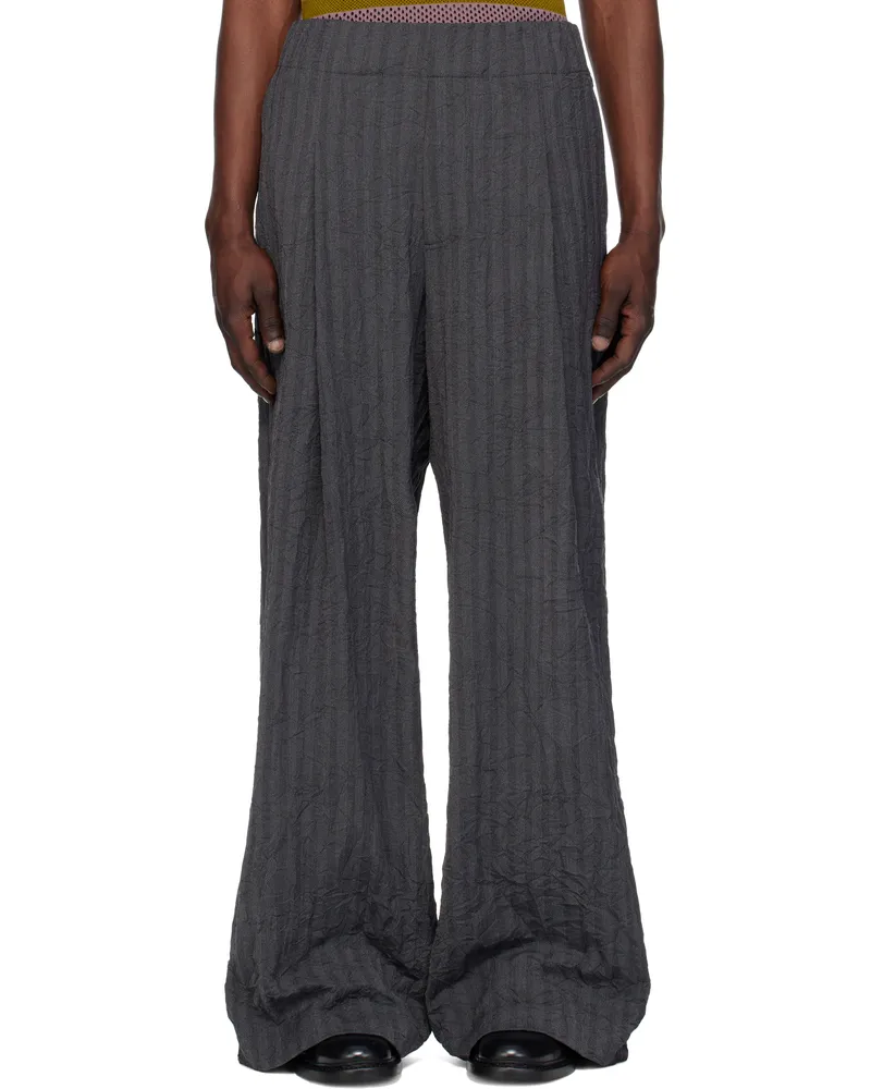 Dries van Noten Navy Pleated Trousers 509