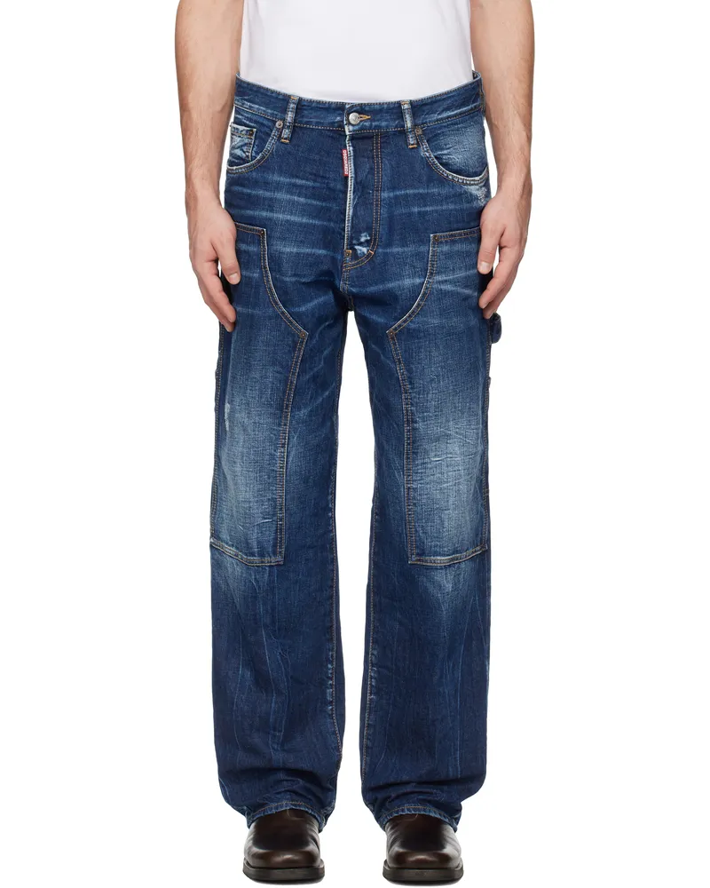 Dsquared2 Blue Dark Semplice Loose Carpenter Jeans 470