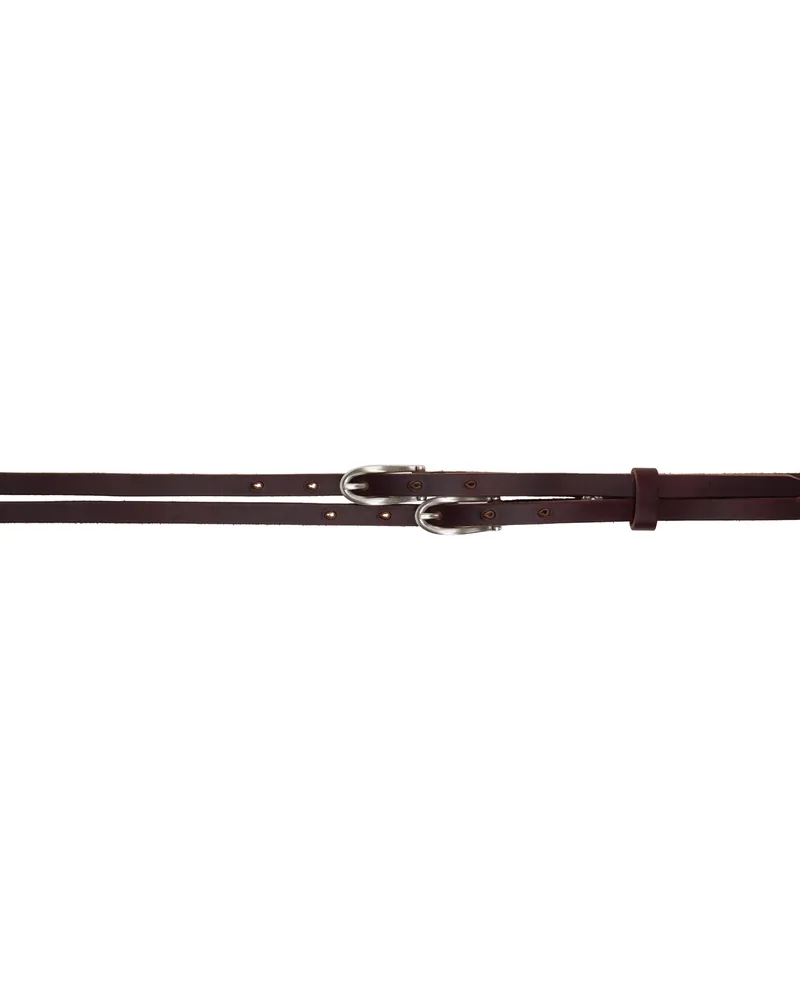 Our Legacy Burgundy Twin Tongue Belt Burgundy
