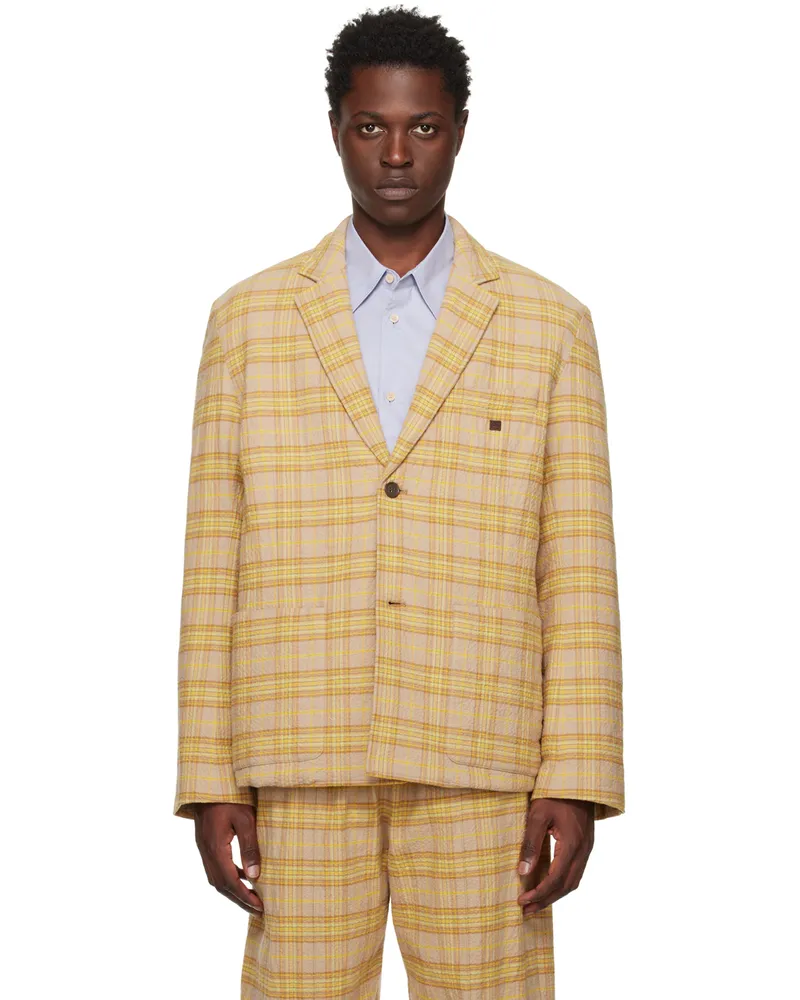 Acne Studios Brown & Orange Check Blazer Bod
