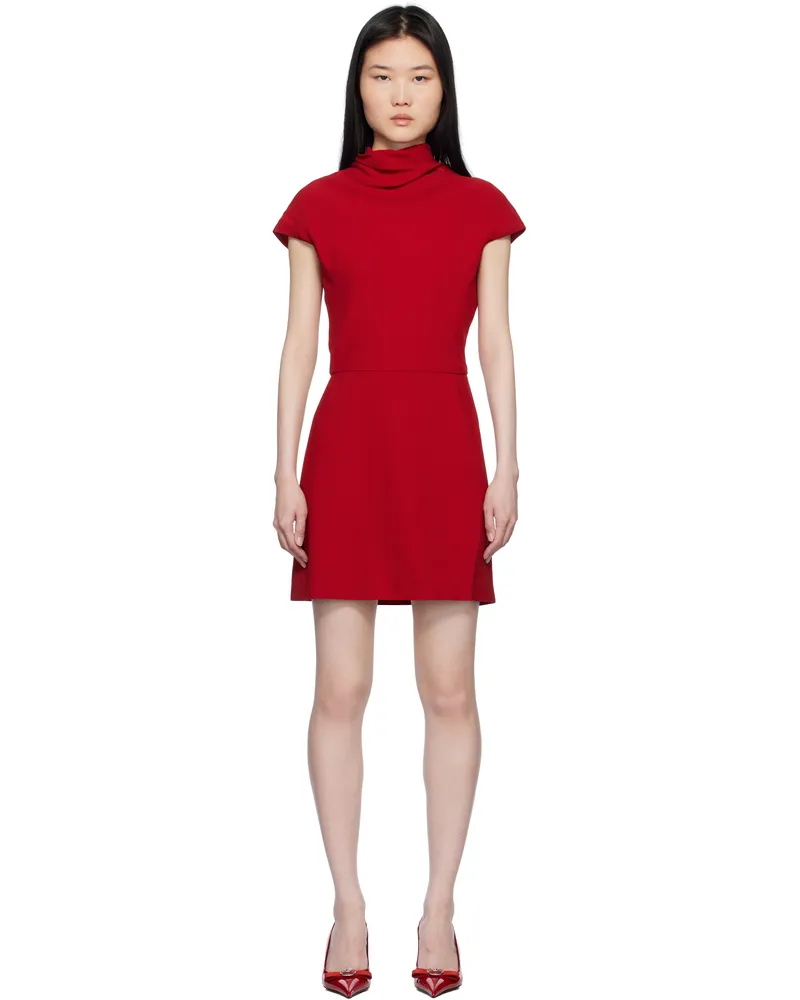Versace Red Viscose Mix Cady Minidress 1rb30