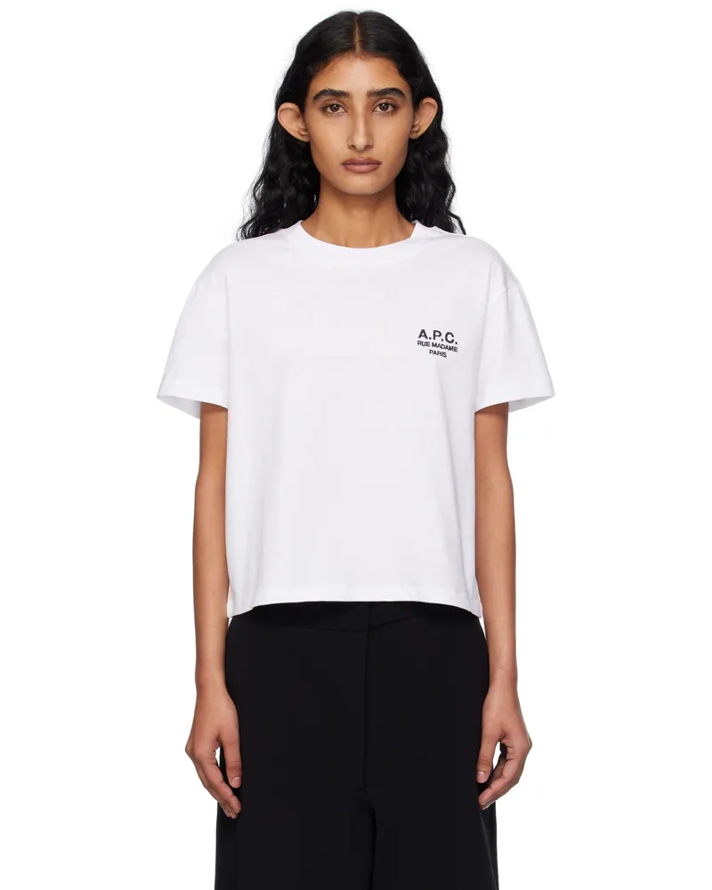 A.P.C. White Boxy 'Rue Madame' T-shirt Tae