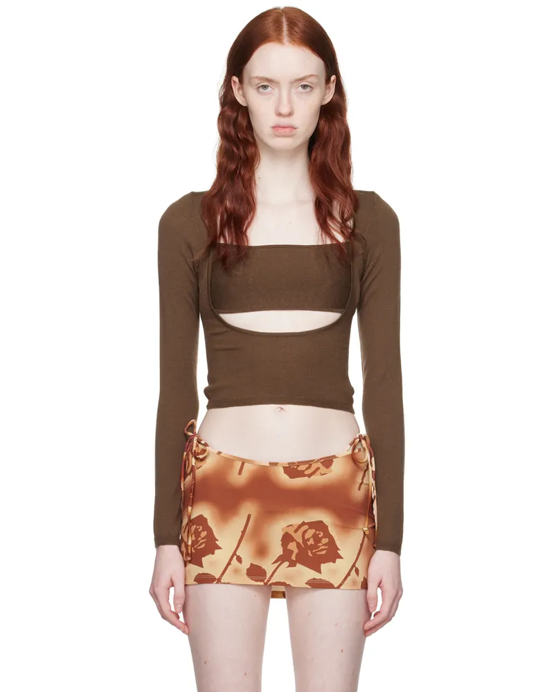 Miaou Brown Delphine Sweater Chestnut