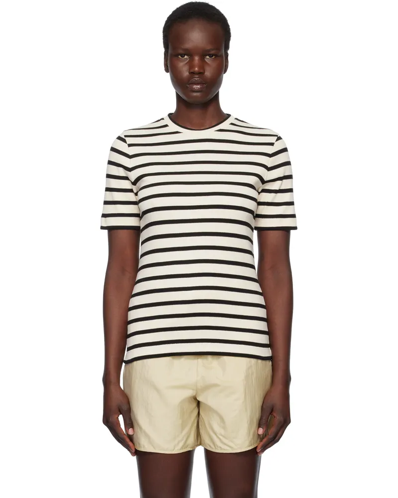 Jil Sander Off-White & Black Crewneck T-shirt 080