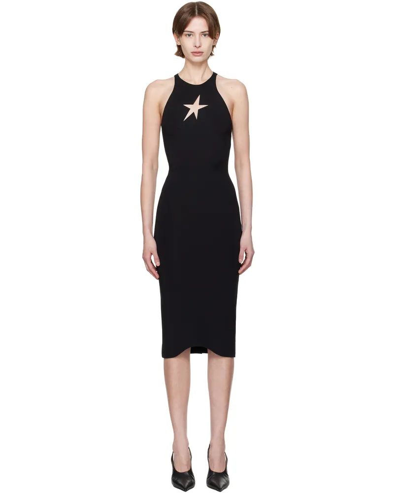 Thierry Mugler Black Star Sleeveless Midi Dress 1999