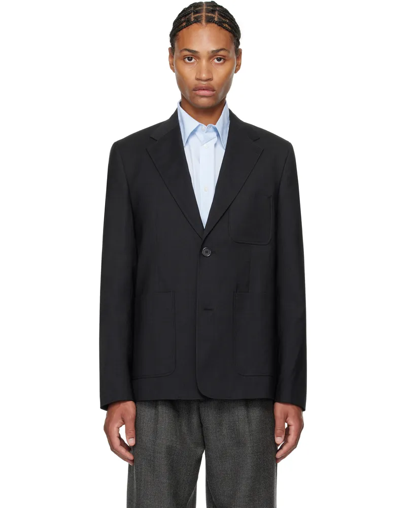 Mfpen Black Patch Pocket Blazer Anthracite
