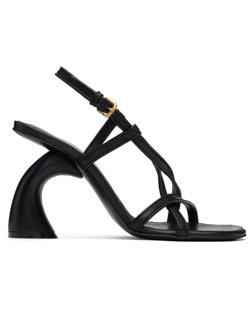 Dries van Noten Black Leather Heeled Sandals 900