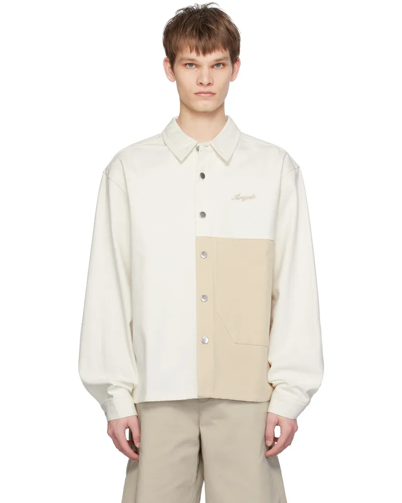 Axel Arigato Off-White & Beige Block Denim Shirt Ecru