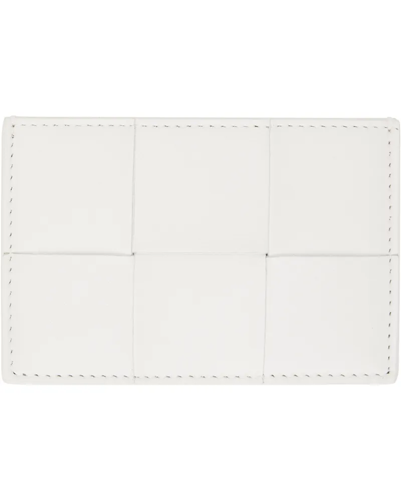 Bottega Veneta White Cassette Credit Card Case 9009