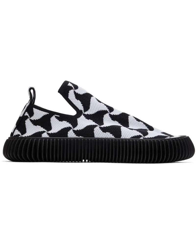 Bottega Veneta Black & White Ripple Sneakers 1486