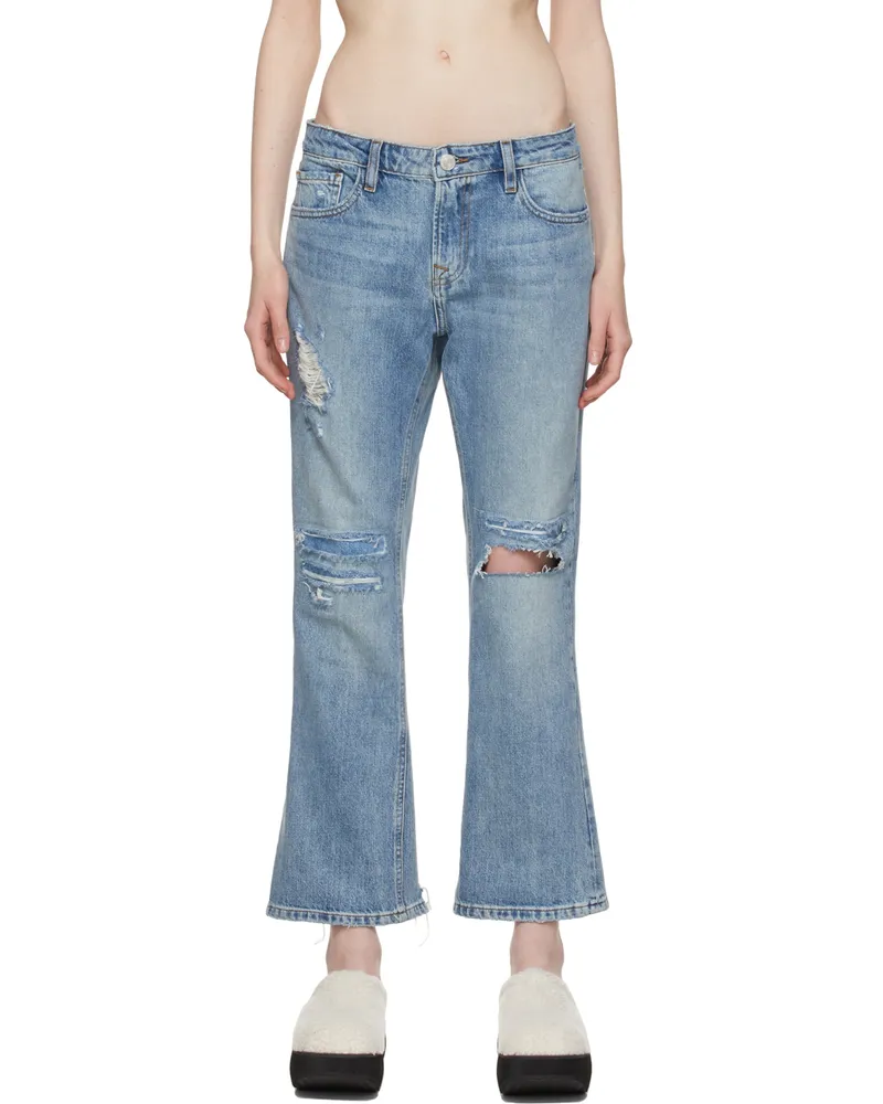 Frame Denim Blue Low Boot 'The Pixie' Jeans Spears