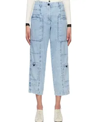 Proenza Schouler Blue White Label Straight-Leg Trousers Light