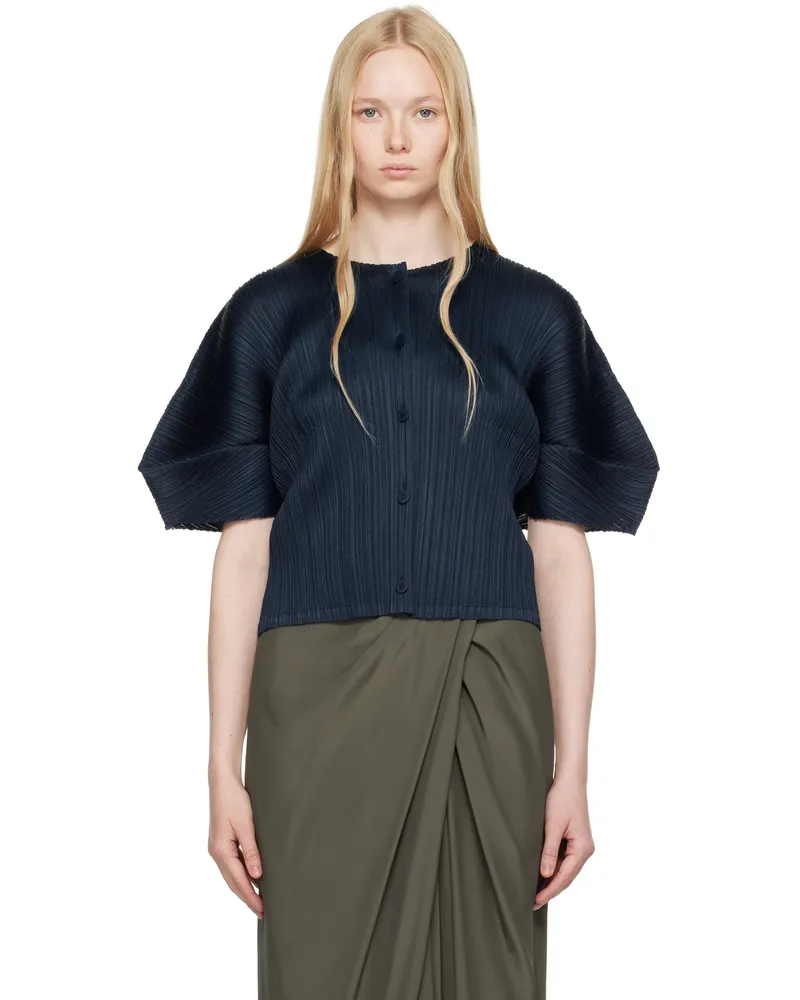 Issey Miyake Navy Monthly Colors April Cardigan 77
