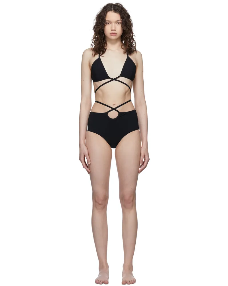Christopher Esber Black Looped Tie Bikini Black