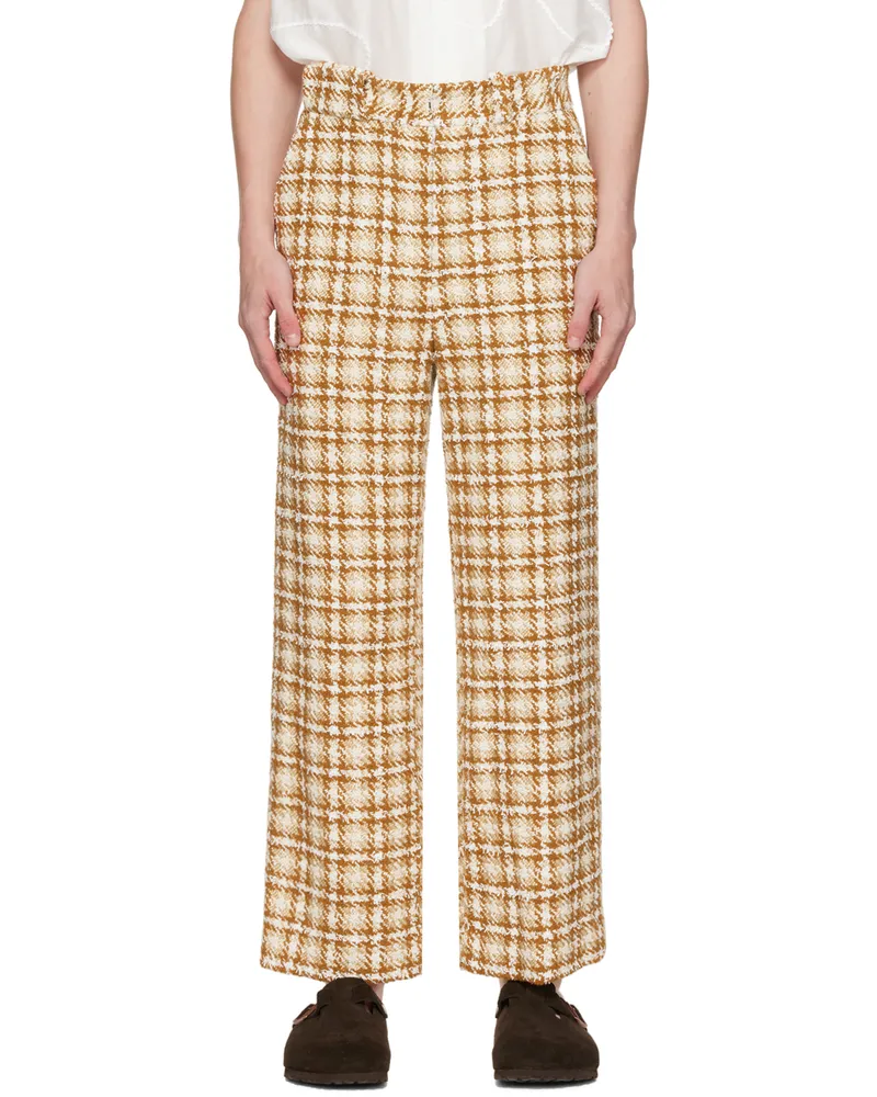young n sang Brown Straight-Leg Trousers Brown