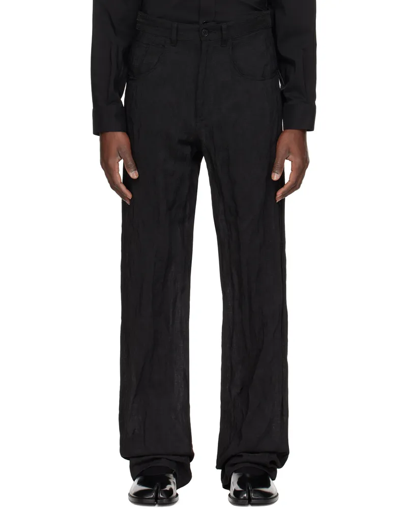 Maison Margiela Black Metallic Thread Trousers 900