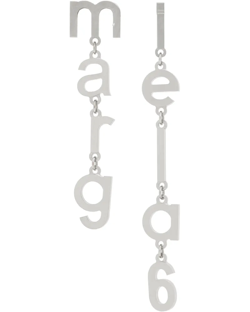 Maison Margiela Silver Letter Logo Earrings 955