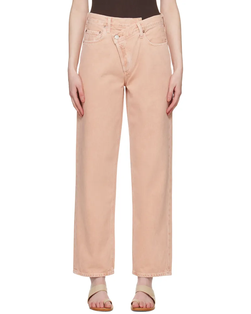 AGOLDE Pink Criss-Cross Upsized Jeans Pink