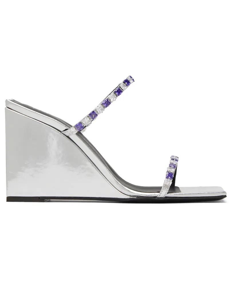 Giuseppe Zanotti Silver Shangay Heeled Sandals Silver