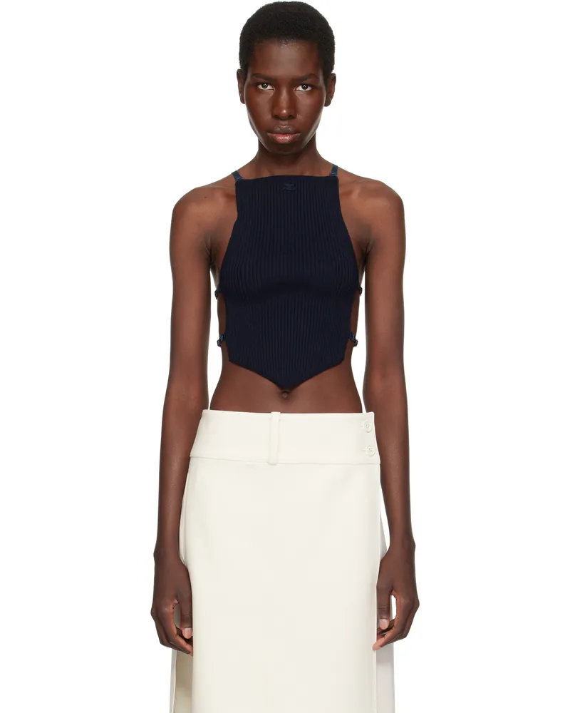 Courrèges Black Lingerie Detail Pointy Tank Top 9999