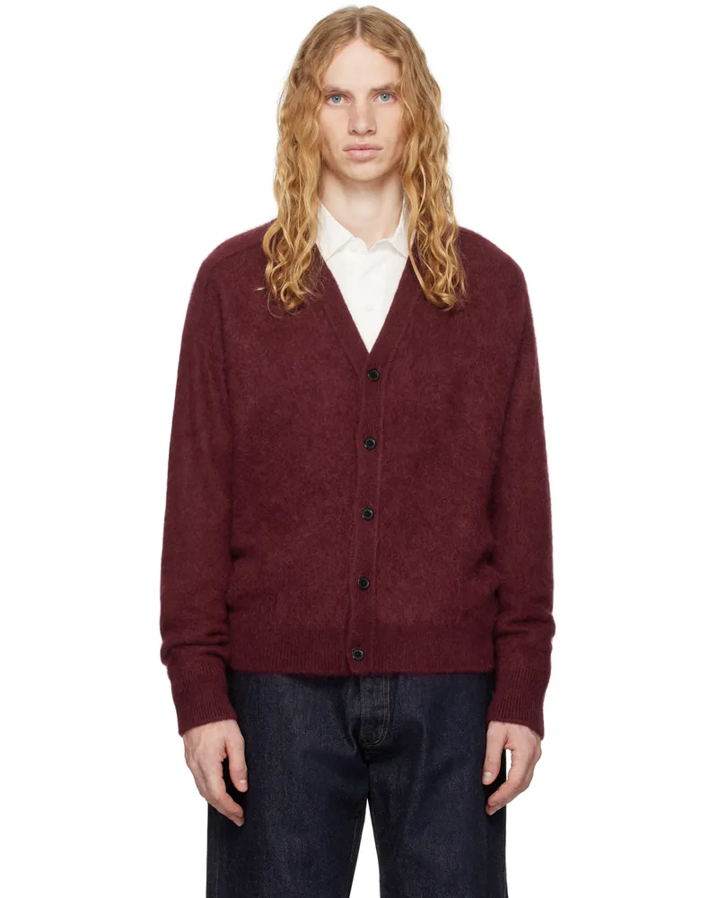 Kaptain Sunshine Burgundy Royal Alpaca Knit Cardigan Burgundy