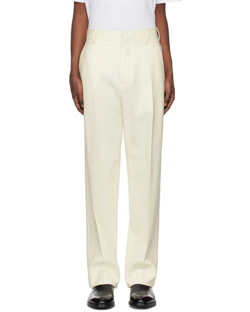 Ermenegildo Zegna Off-White Wool Trousers N01