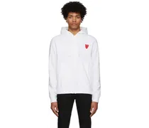 White Layered Double Heart Hoodie
