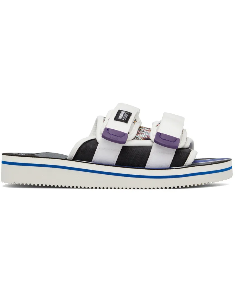 SUICOKE Multicolor Missoni Edition Moto Slides White