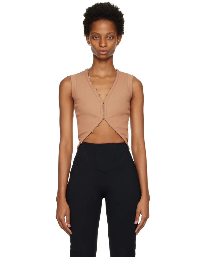 Dion Lee Tan Hook & Eye Tank Top Camel