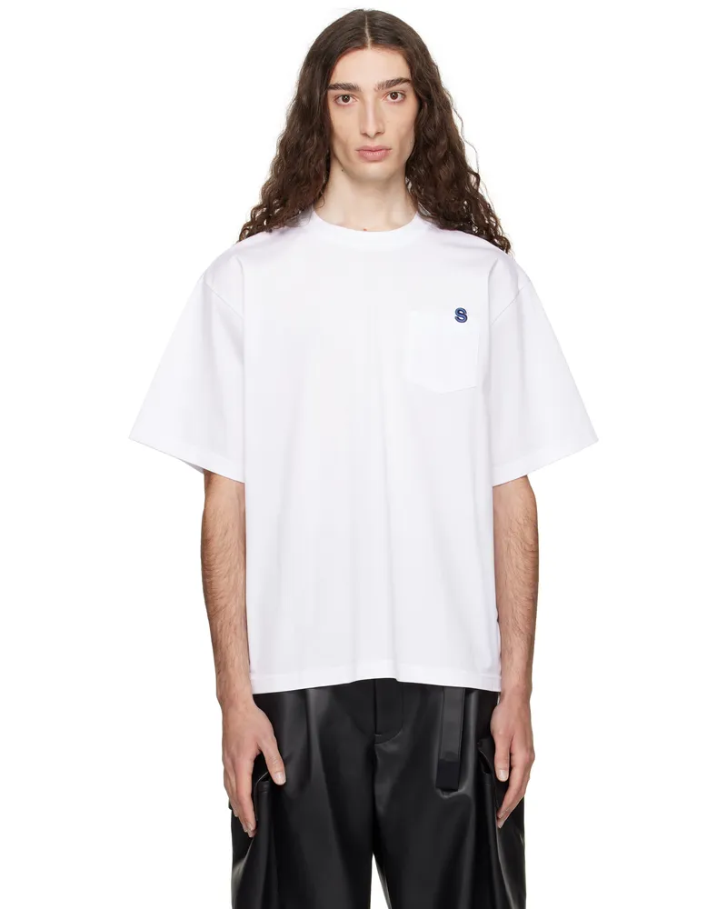 Sacai White 'S' Cotton Jersey T-shirt 101