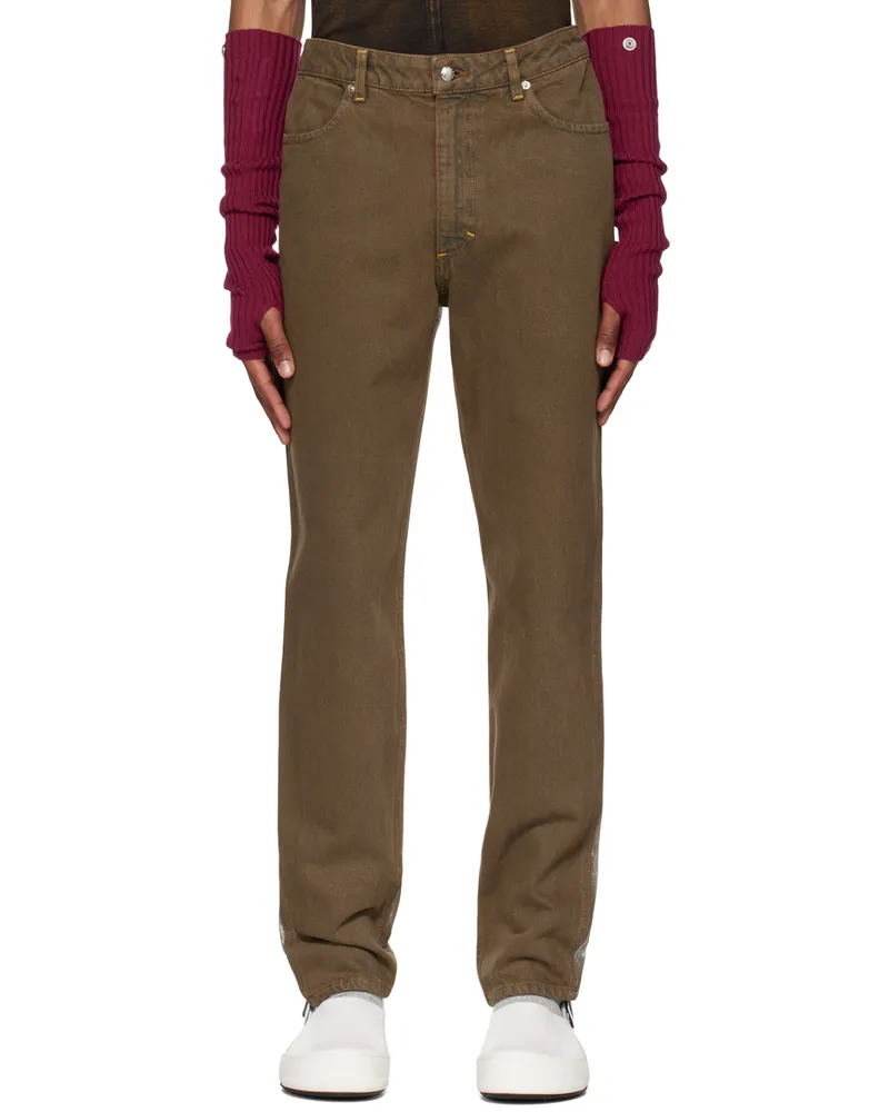 Eckhaus Latta Brown & Silver 'El Jean' Jeans Silverback