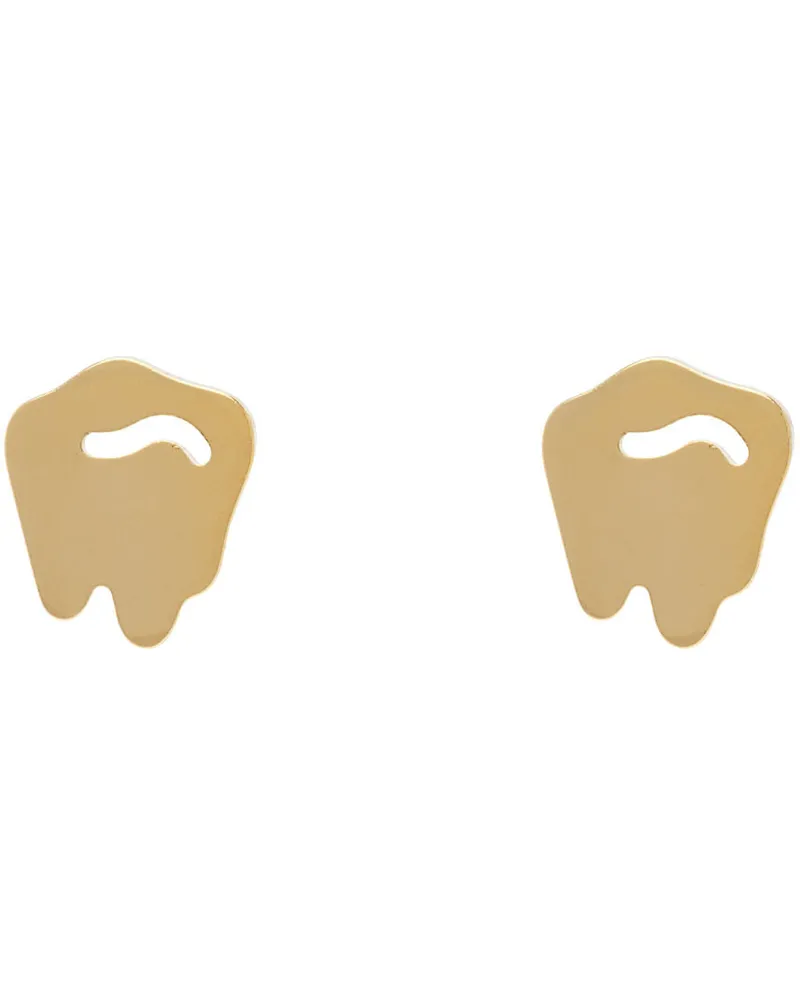 In Gold We Trust Paris SSENSE Exclusive Gold Logo Cufflinks Gold