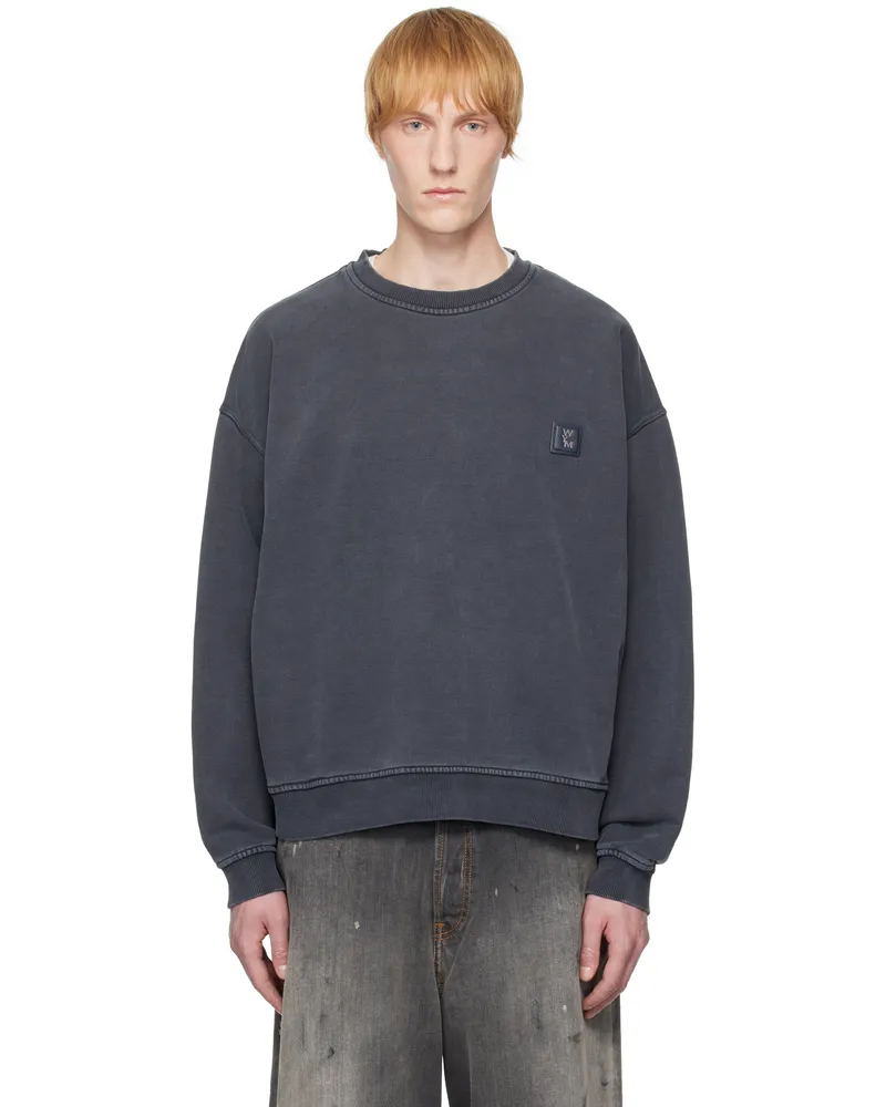 Wooyoungmi Gray Dying Back Logo Sweatshirt Grey754g