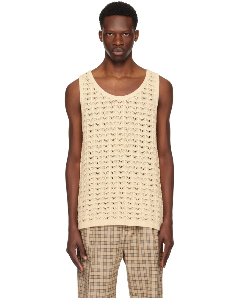 CMMN SWDN Beige Cray Tank Top Ecru
