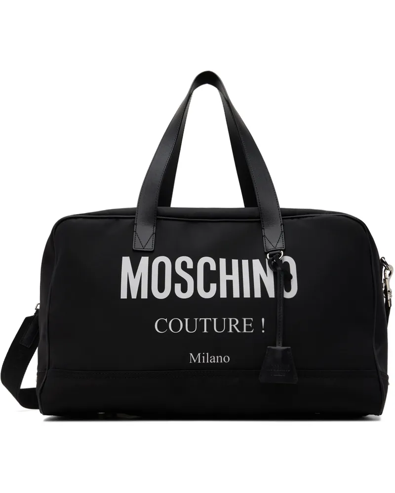 Moschino Black 'Moschino Couture' Nylon Travel Duffle Bag Multi