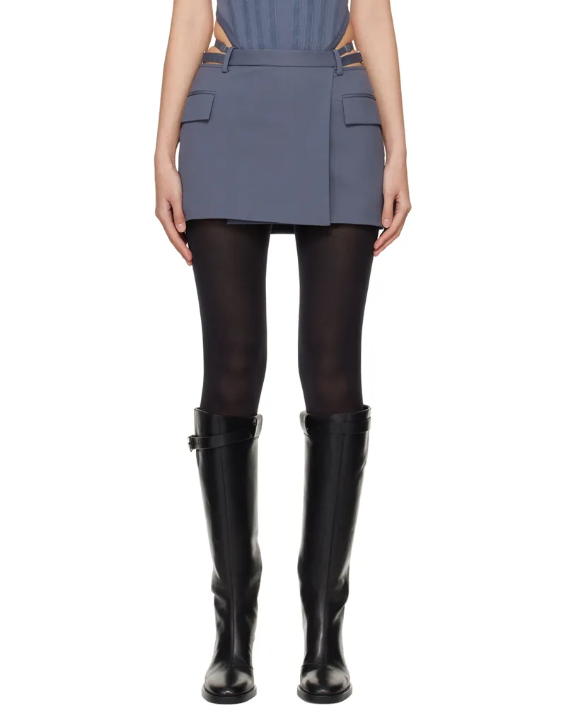 Dion Lee Gray Lingerie Miniskirt Asphalt