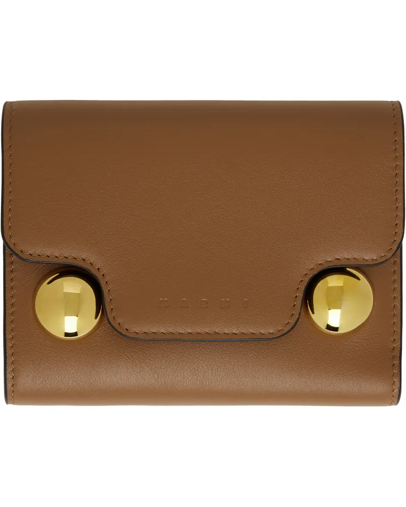 Marni Tan Leather Trunkaroo Trifold Wallet 00m35